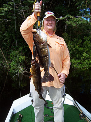Double woodchopper caught peacock bass with Dan Kimmel from February 2012